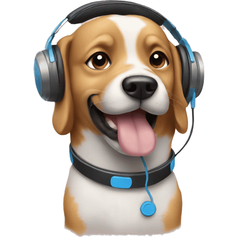 dog with headphones emoji