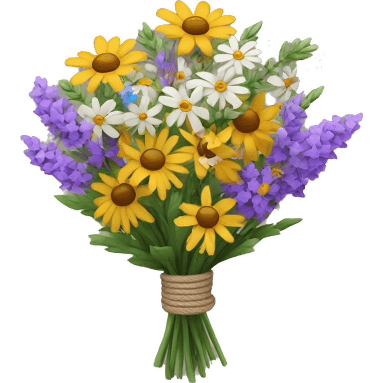 bouquet of wildflowers tied with twine emoji