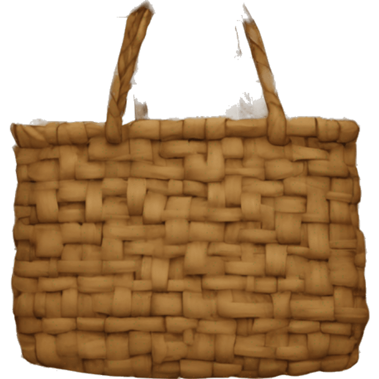 Woven brown beach bag emoji