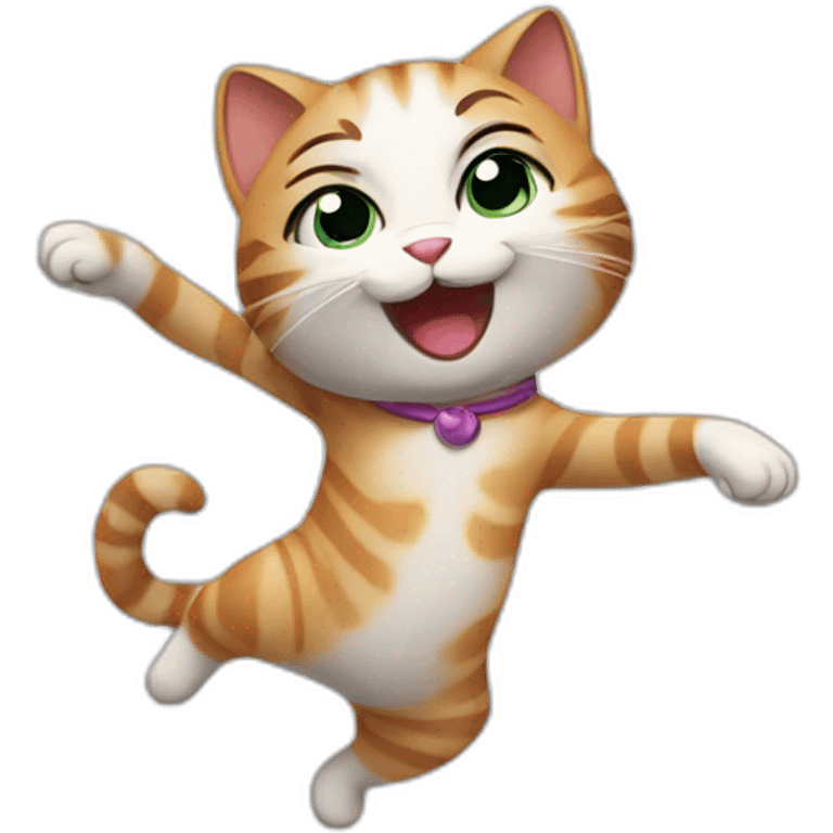 Cute cat dancing emoji