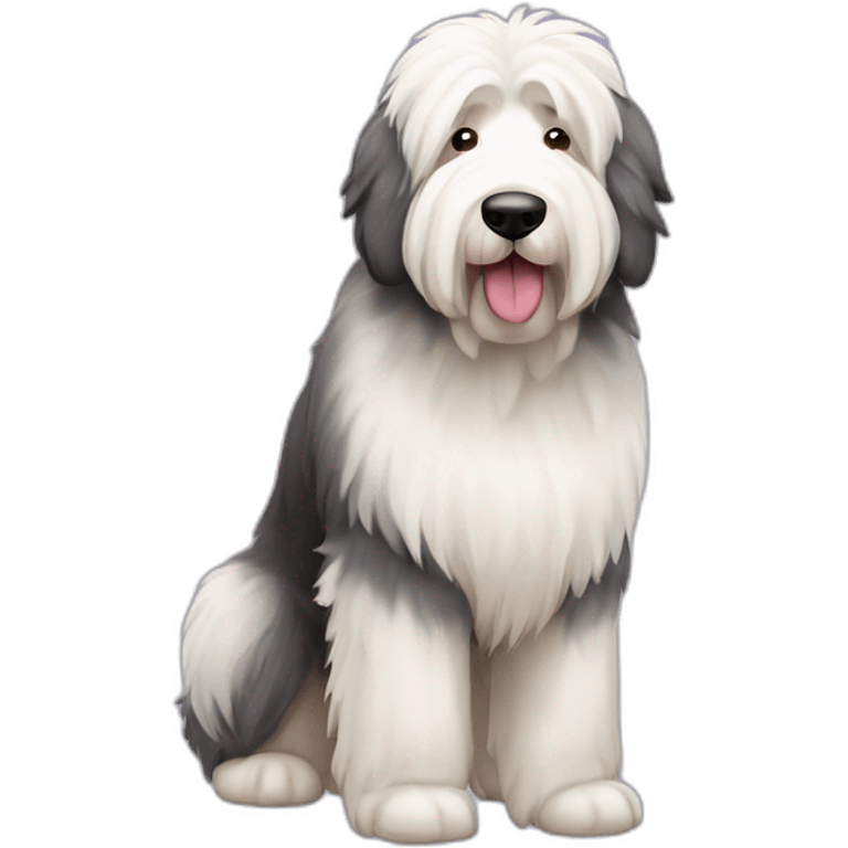 Dog old english sheepdog full-height emoji