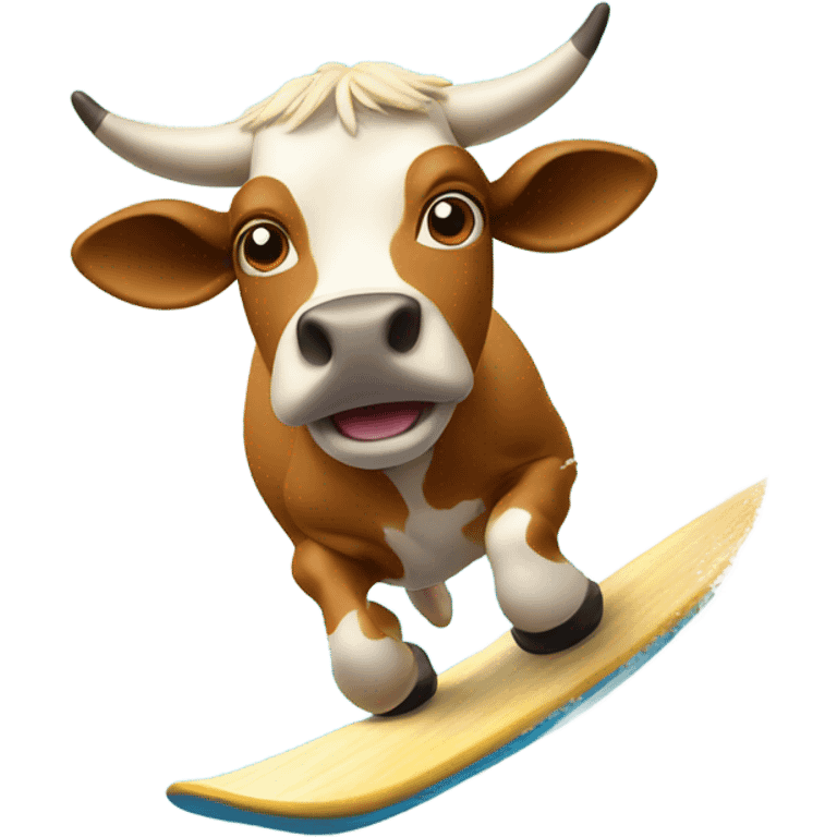 Cow surfing in Hawaii emoji