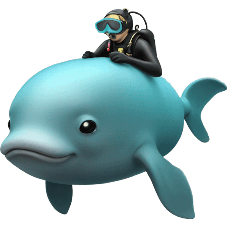 Diver on a dugong emoji