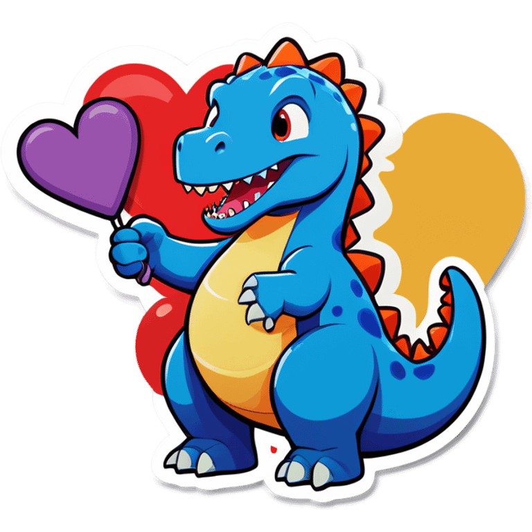 Dinosaur holding a heart  emoji