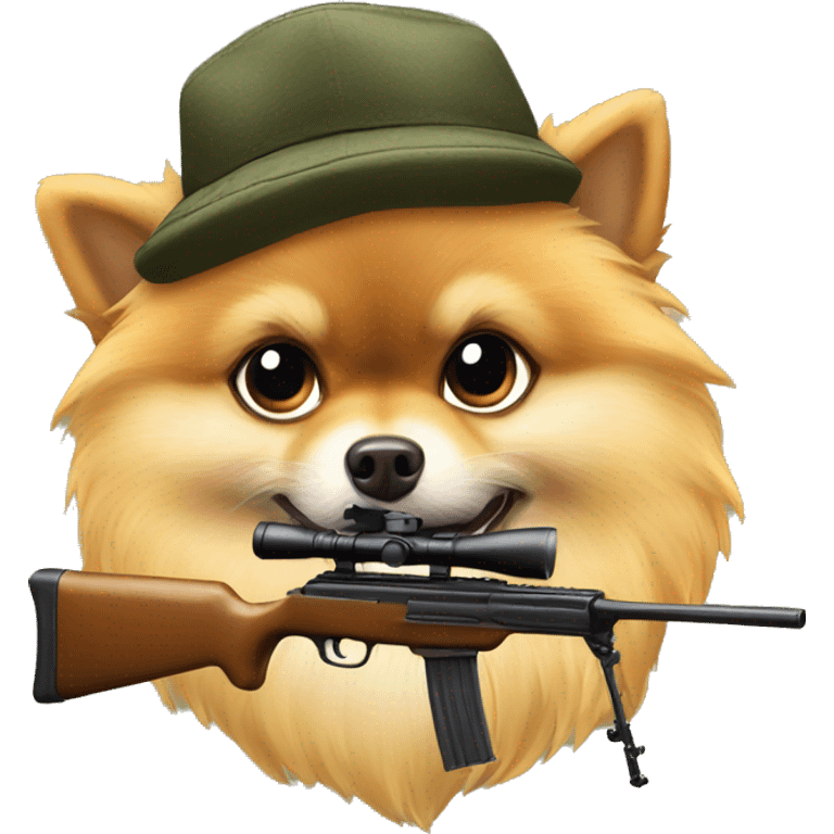 Pomeranian sniper emoji