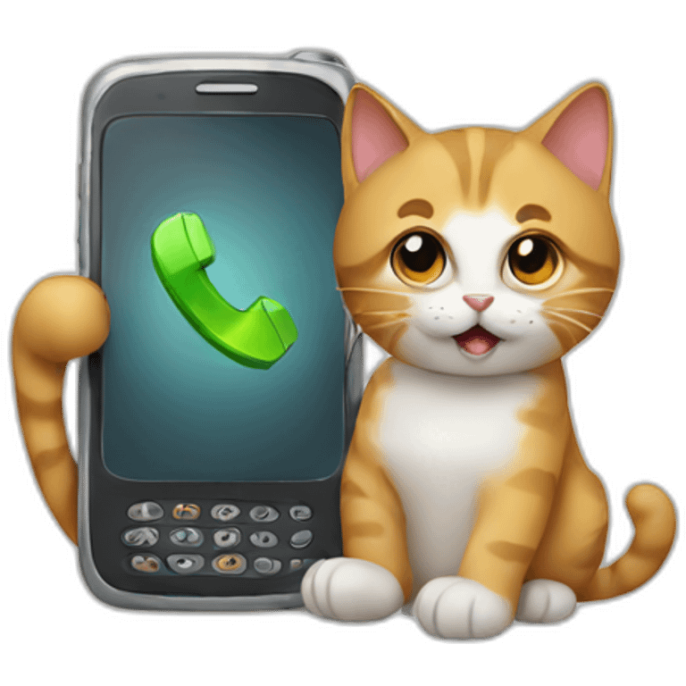 a cat with a phone in his hand emoji