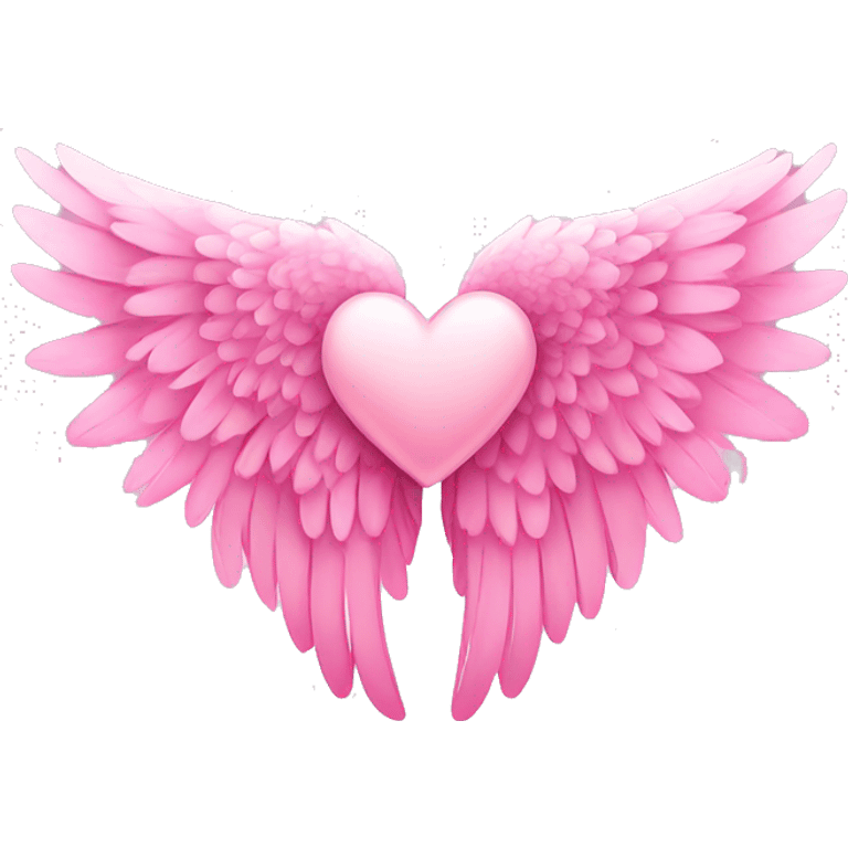 pink angel wings with a heart emoji