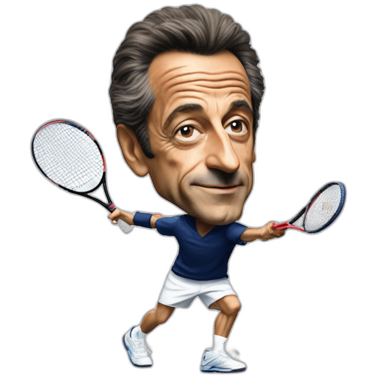 Sarkozy plays tennis emoji