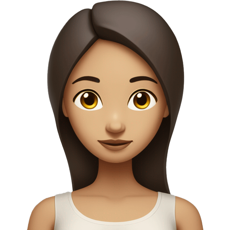 yoga girl with long and straight dark brown hair and fair skin in a meditation pose emoji