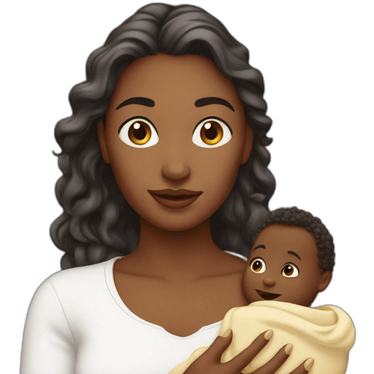 Femme blanche et son bébé emoji