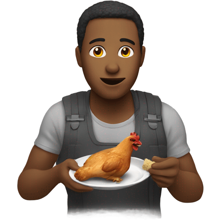 person eating chicken emoji