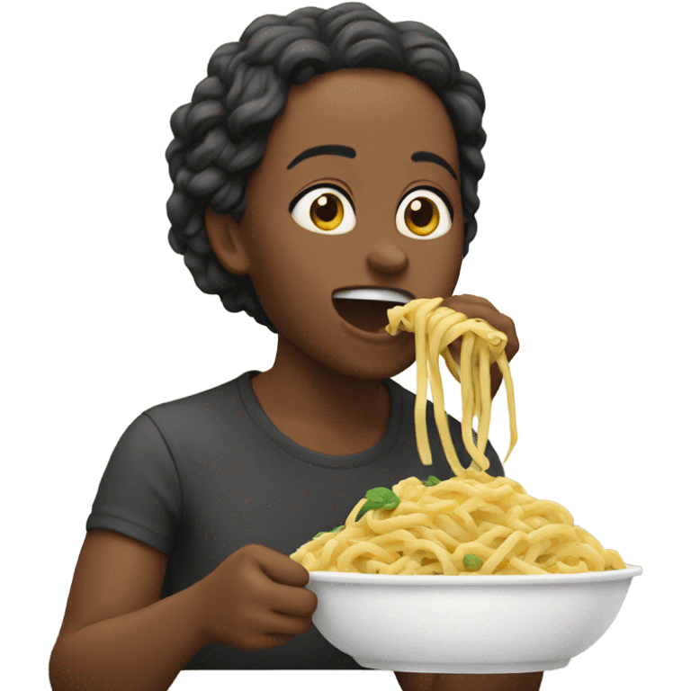 Kamala eating pasta emoji