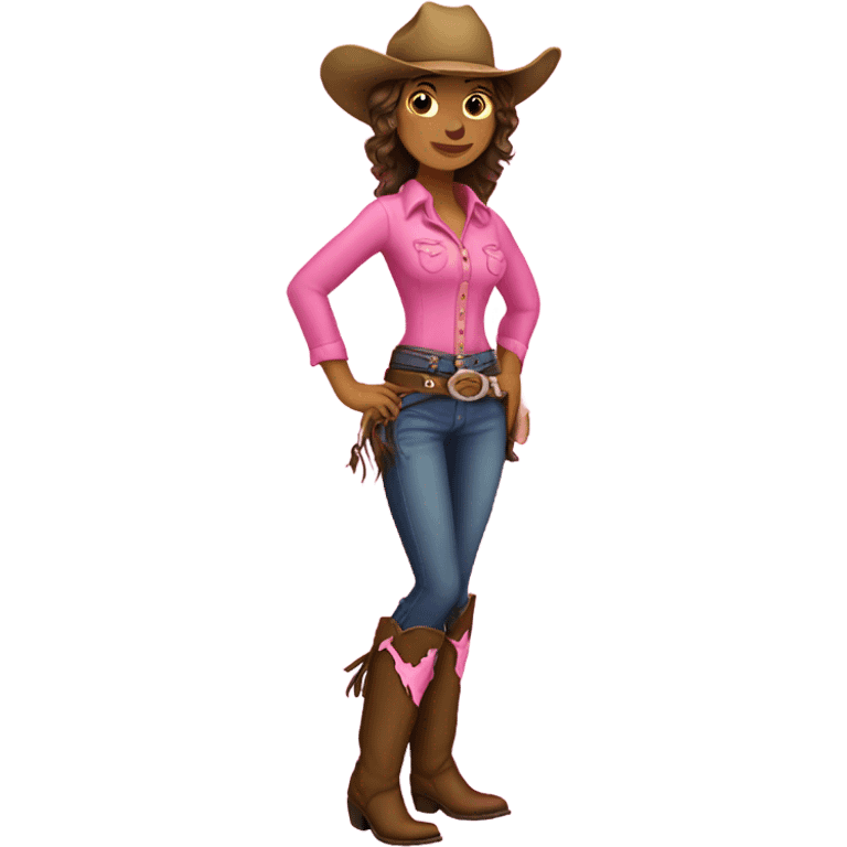 Cowgirl with pink boots emoji