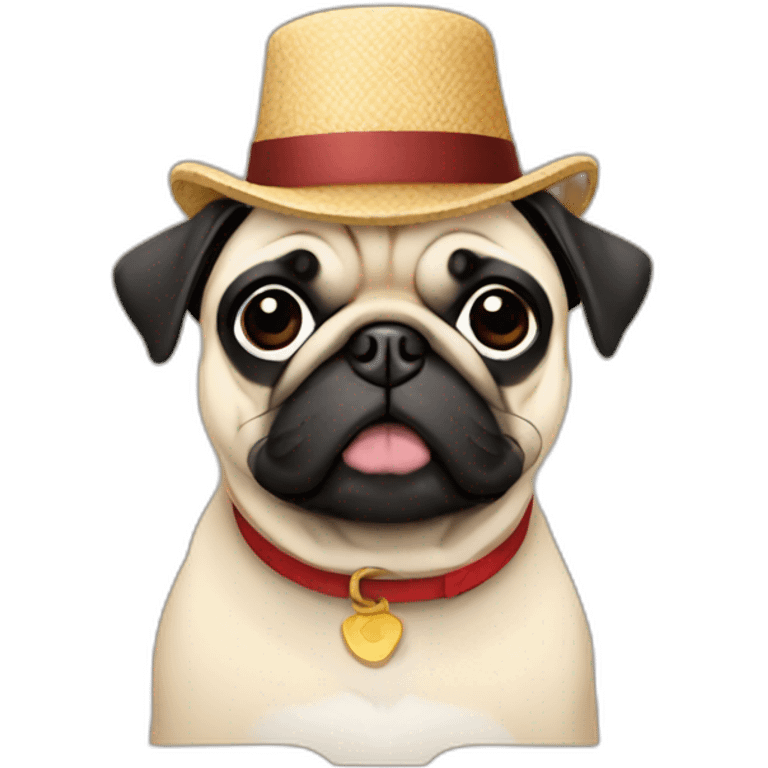 A pug in a hat emoji