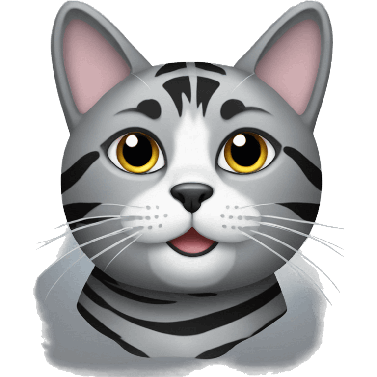 Grey cat with black stripes  emoji