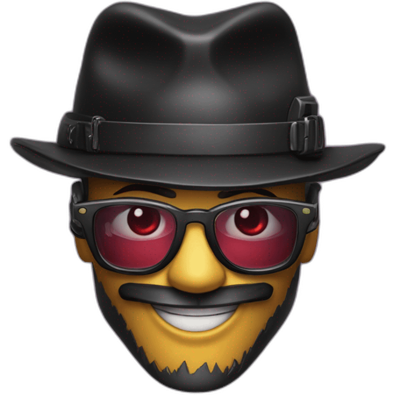 crazy-funny-cyberpunk-reddragon-head-with-beautiful-smile-wearing-glasses-and-hat emoji