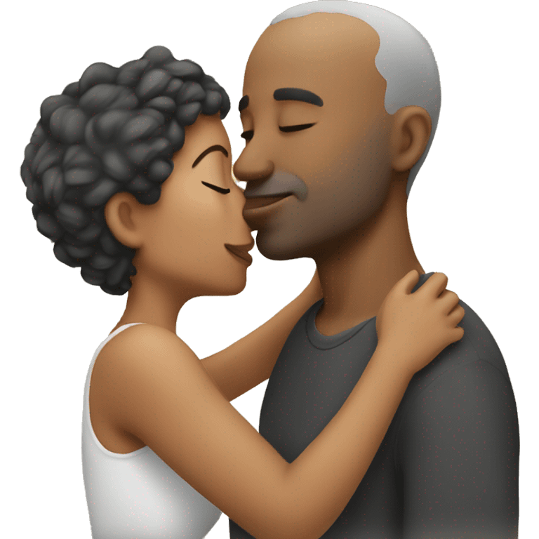 Man kissing woman emoji