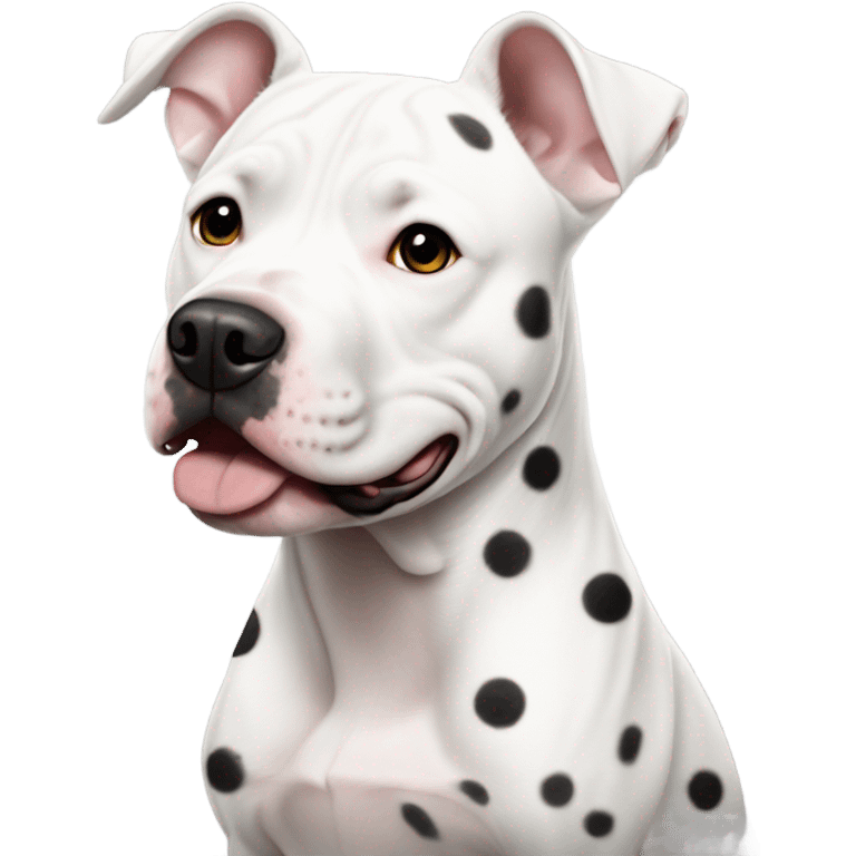 White pitbull with black dots emoji