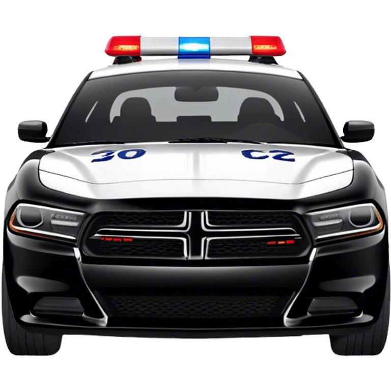 Police Car - Dodge Charger Pursuit (Model Year: 2022) (Iconic colour: Black and white) emoji