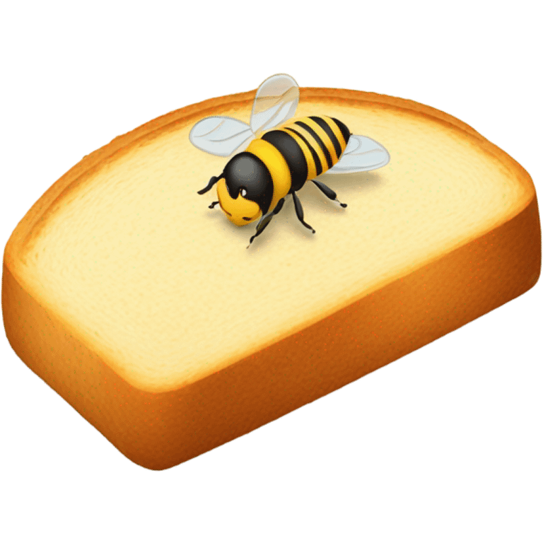 A single slice of bread with a bee  emoji