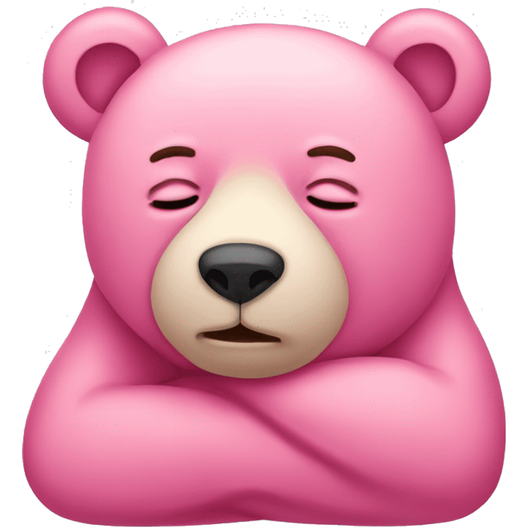 Sleepy pink bear emoji