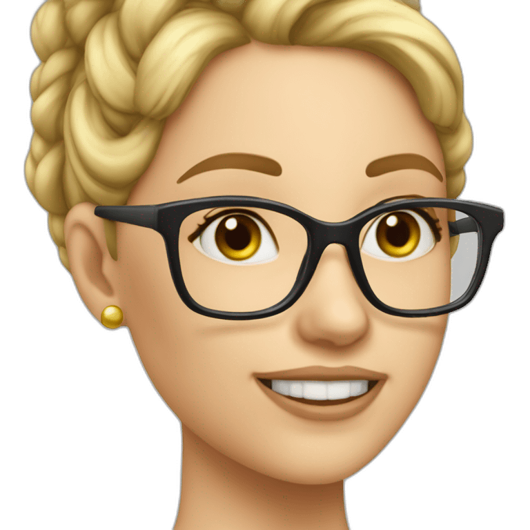 Caucasian-girl-with-glasses-with-paperclips-earrings emoji