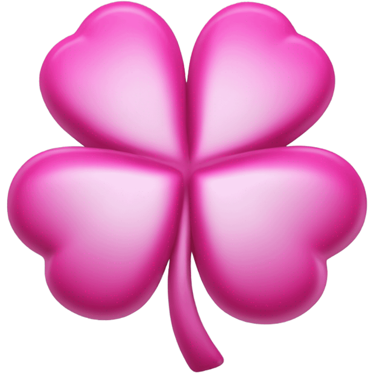 3D Four Leaf Pink Clover emoji