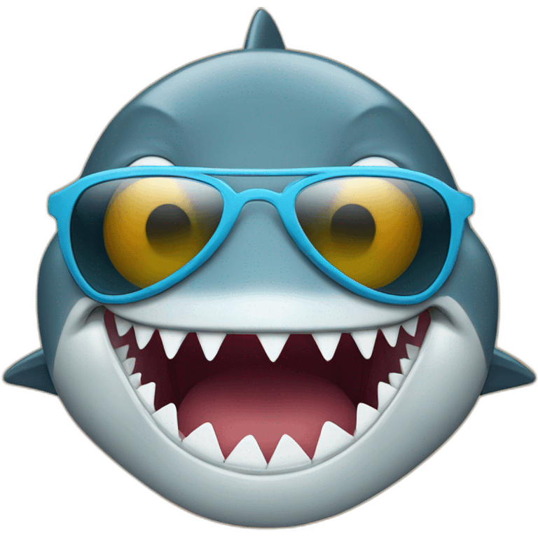 Shark with sunglasses on his eyes emoji