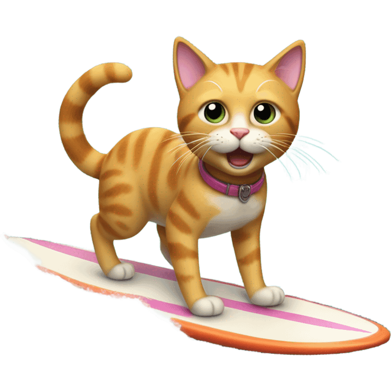 Cat surfing emoji