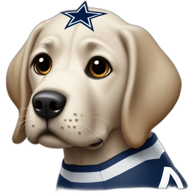 labrador with dallas cowboys jersey emoji