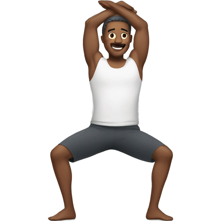 a men stretching  emoji