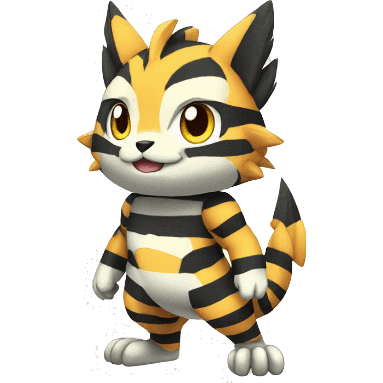 cute cool edgy striped Digimon-Fakemon-animal full body emoji