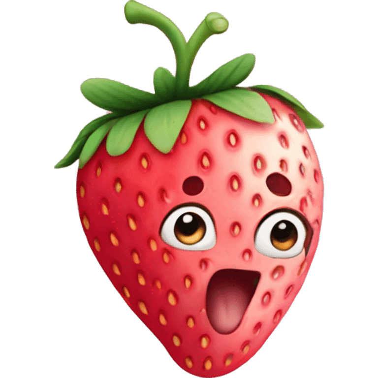 Pink strawberry  emoji