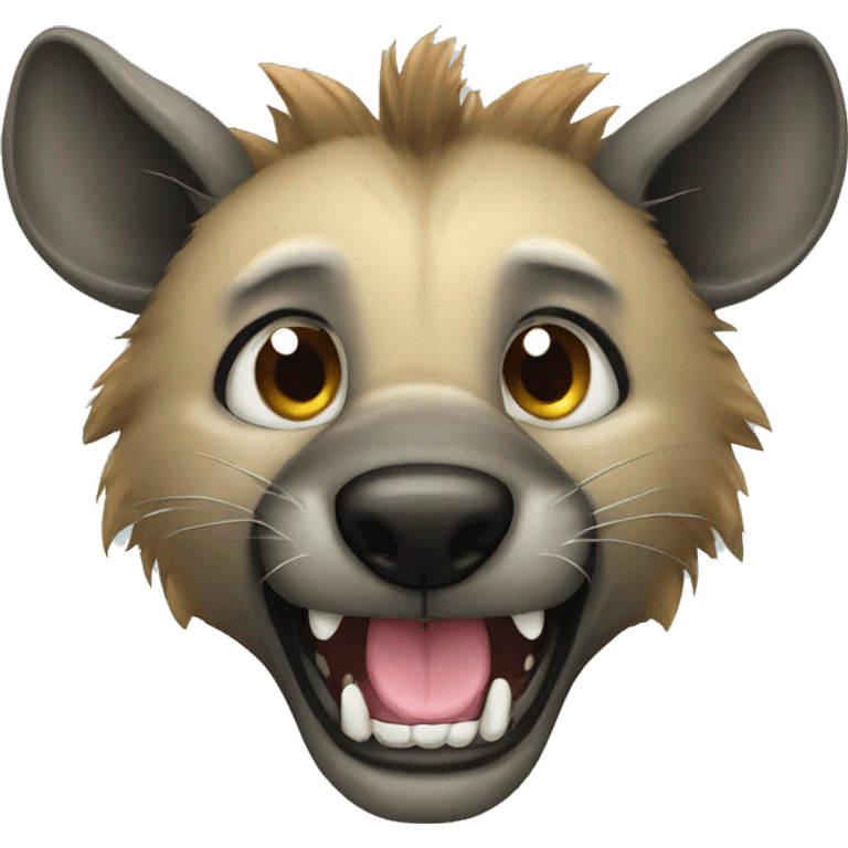 Hyena with beard and dental braces emoji