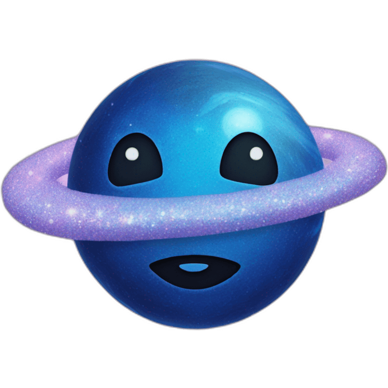 Blue planet with glitter emoji