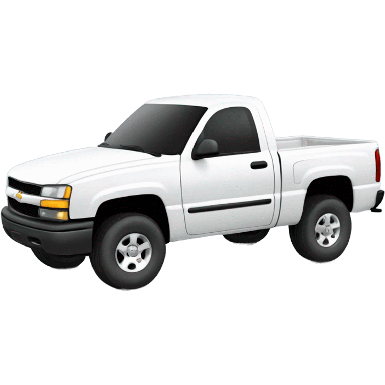 Single cab white 2002 Silverado  emoji