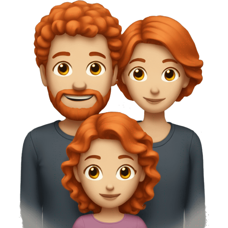 Red hair family of 3 emoji