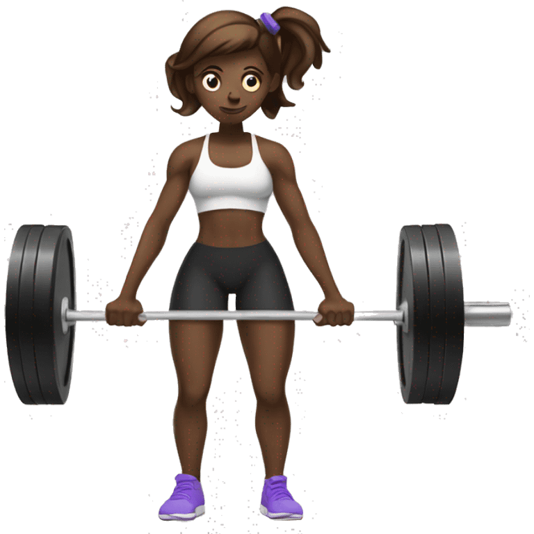 girl deadlifting barbell emoji