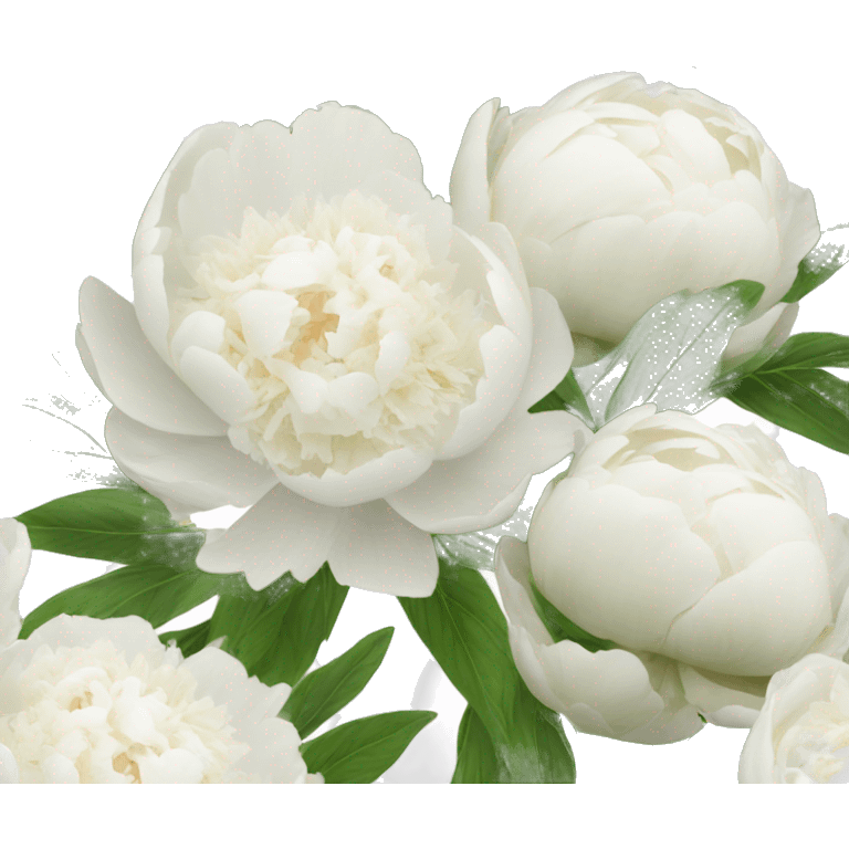 White peonies bouquet  emoji