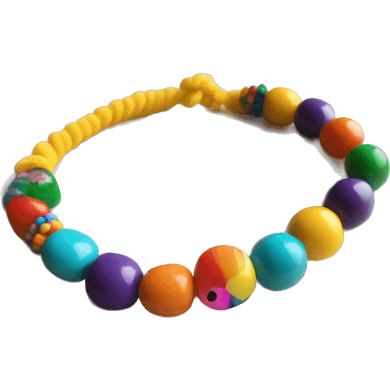 Friendship bracelet that says SWIFT with colorful beads emoji