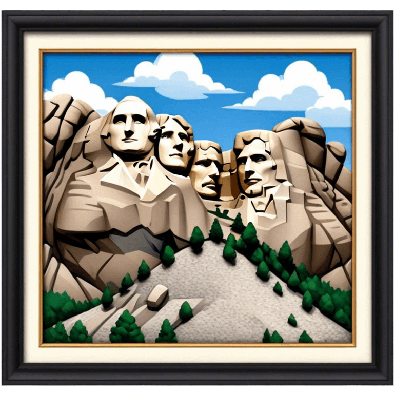 Mount Rushmore Landmark Emoji – Displaying the carved faces of four U.S. presidents in the granite mountainside. emoji