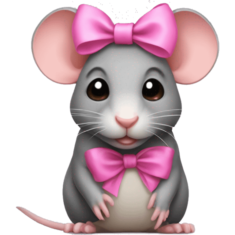 Rat with Pink Bow on Head emoji