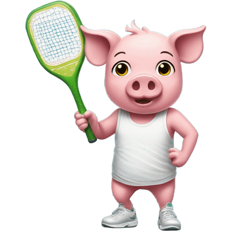 Pig playing pickleball emoji