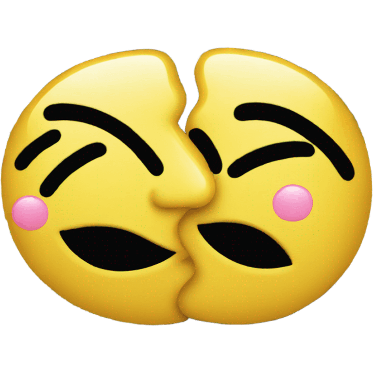 Two Yellow emoji smiley kiss creates dollar sign  emoji