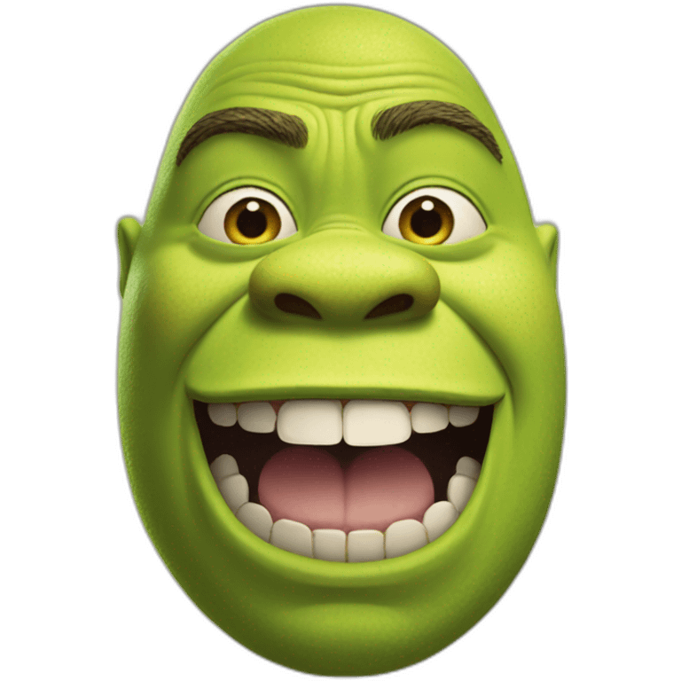 shrek with a big mouth emoji