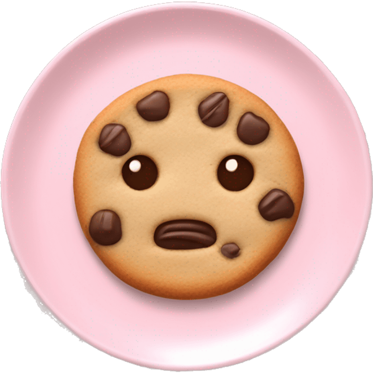 Warm cookies on a light pink plate  emoji