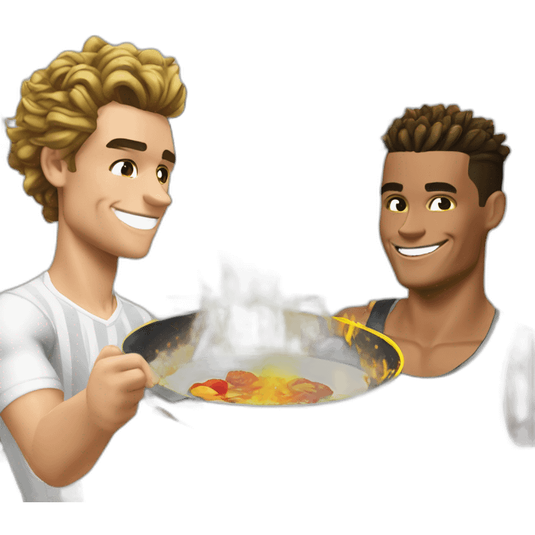 Griezmann and Ronaldo cooking emoji