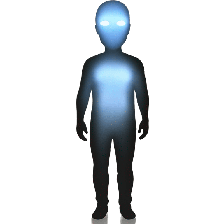 A glowing figure standing alone inside a tunnel of light emoji