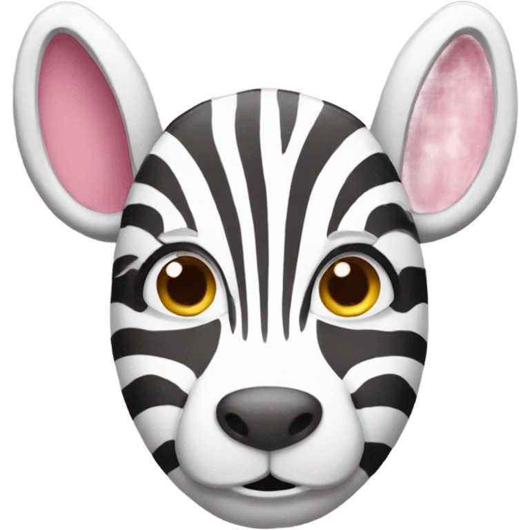 Pink zebra with big ears emoji