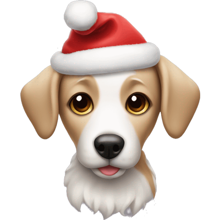 a cute christmas dog emoji